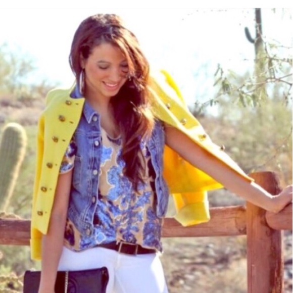 NWT Neiman Marcus x Target Blue & Tan Sequin Top - Picture 6 of 7